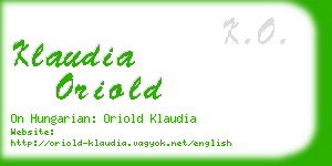 klaudia oriold business card